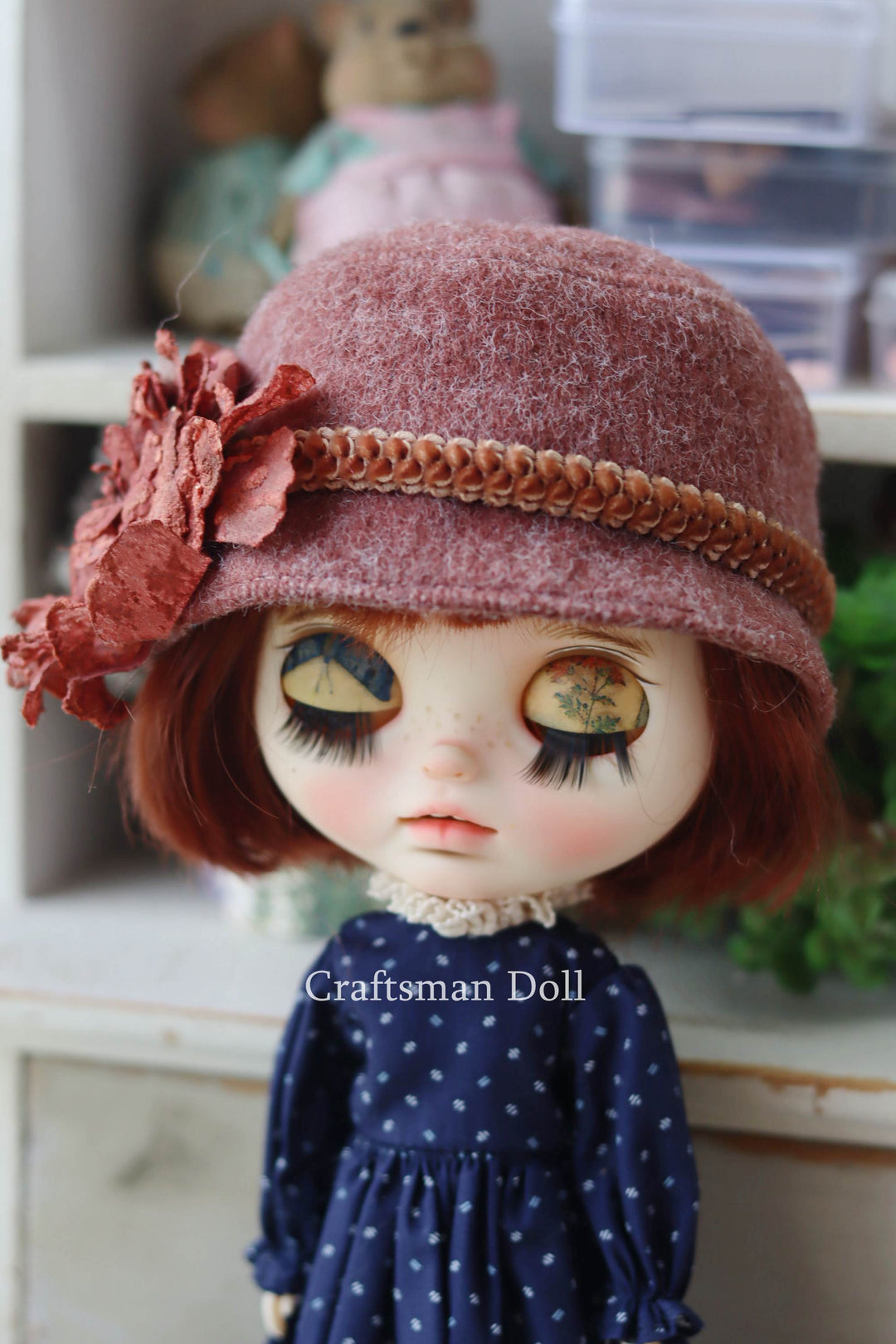 Blythe Hat/Pullip Hat/cloche hat/B1038/