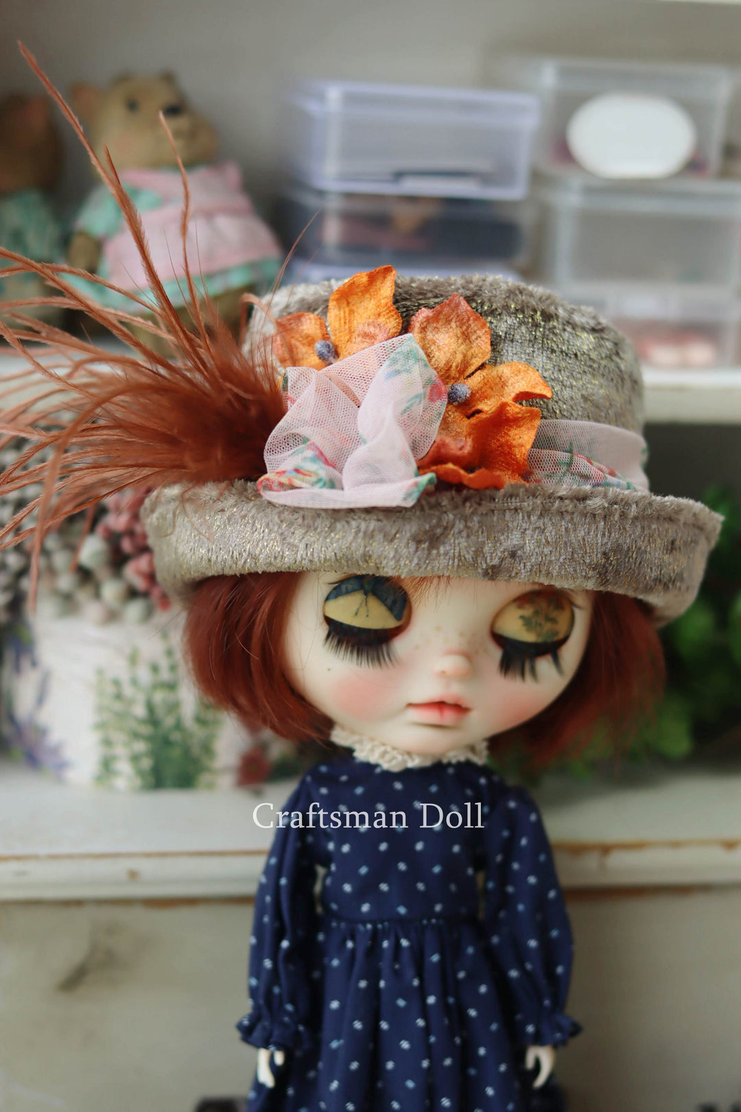 Blythe Hat/Pullip Hat/trilby hat/B1041/