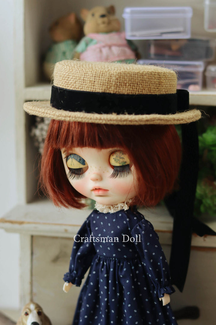 Blythe Hat/Pullip Hat/boater hat/B1073/