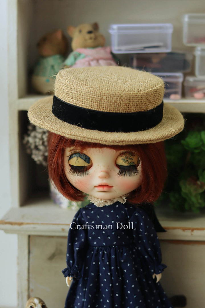 Blythe Hat/Pullip Hat/boater hat/B1073/