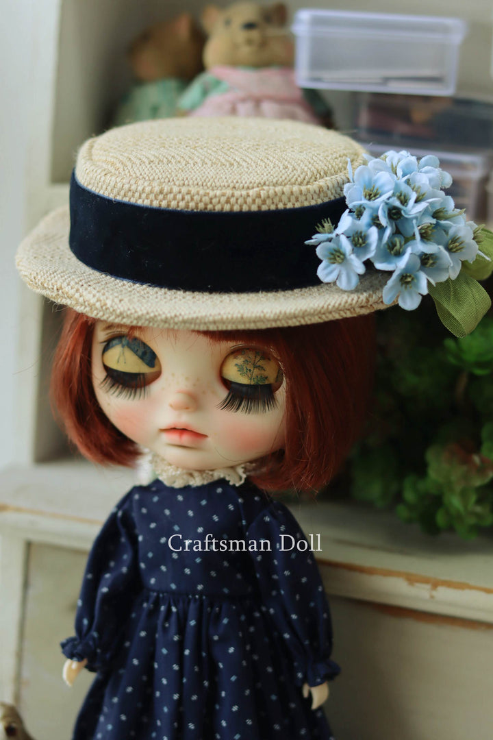 Blythe Hat/Pullip Hat/boater hat/B1082/