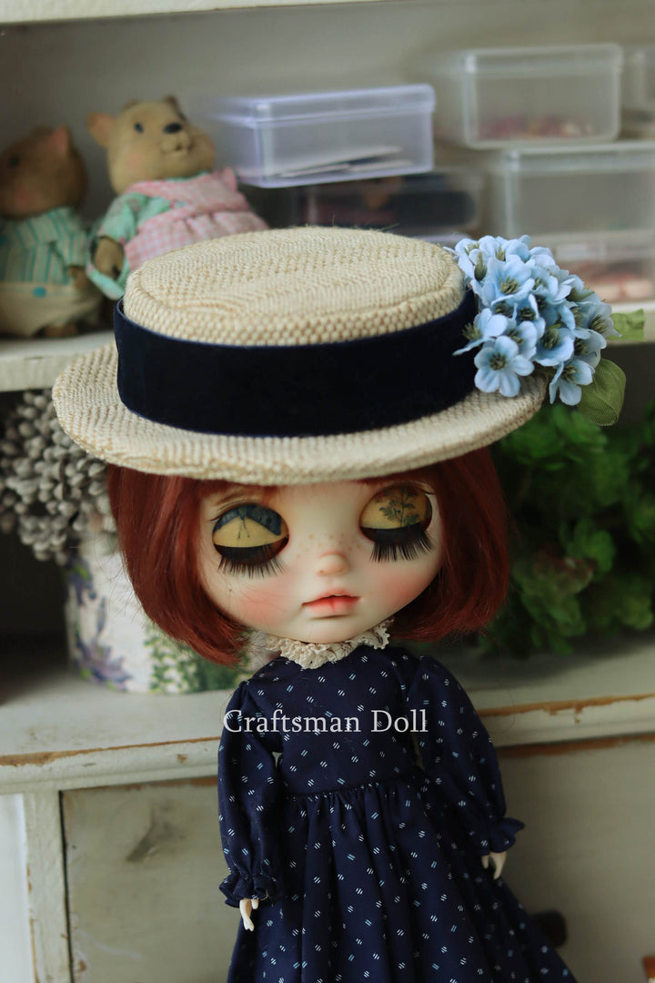 Blythe Hat/Pullip Hat/boater hat/B1082/
