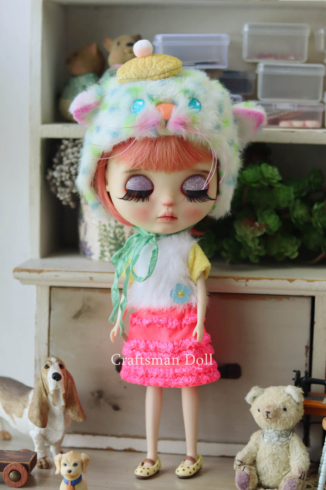 Blythe Hat/cat bonnet/B1070/