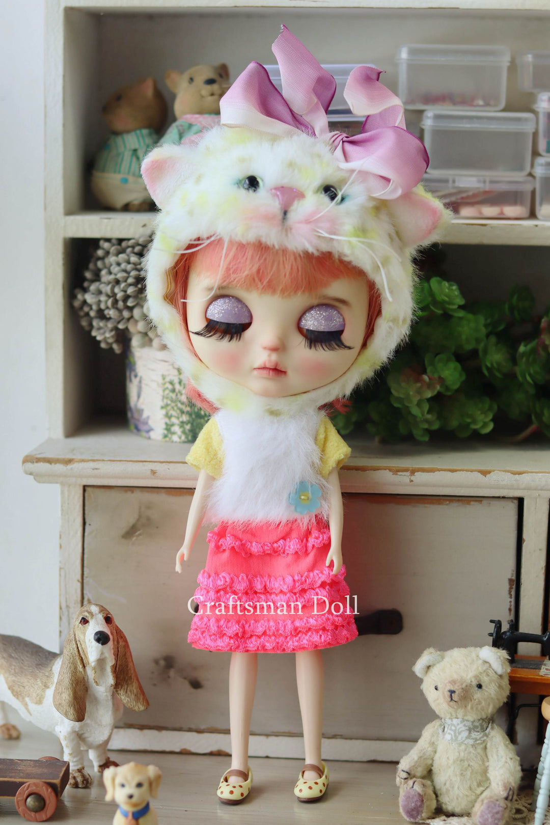Blythe Hat/cat bonnet/B1077/