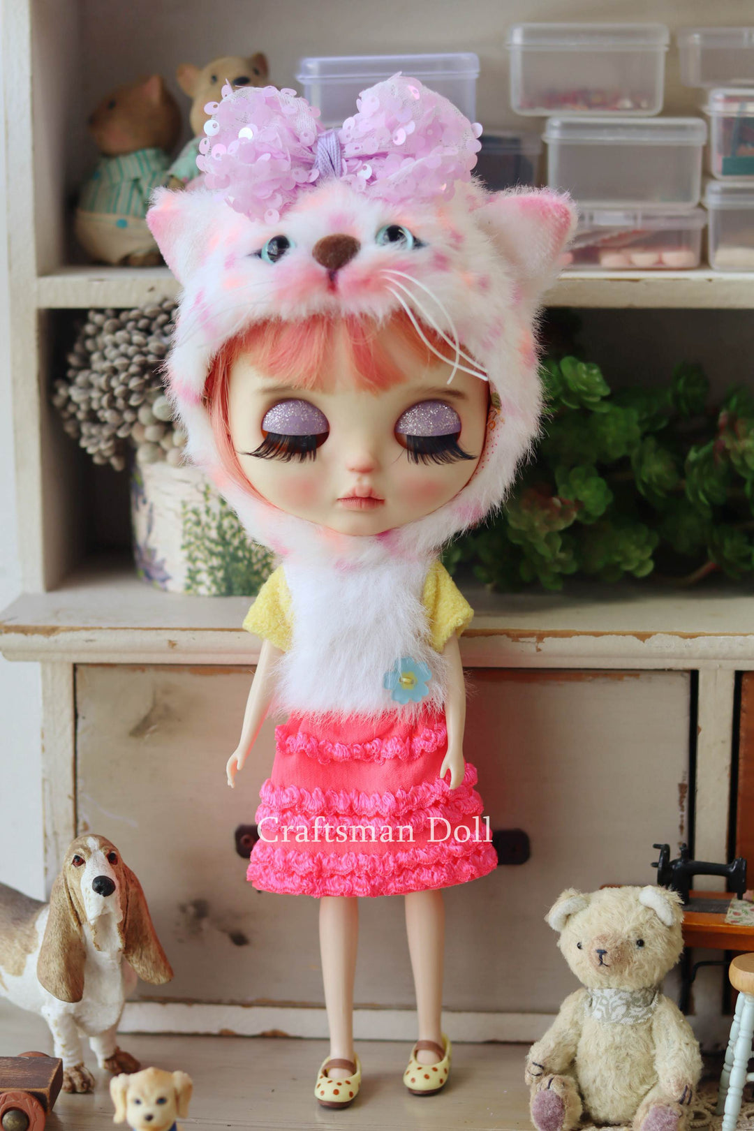 Blythe Hat/cat bonnet/B1071/