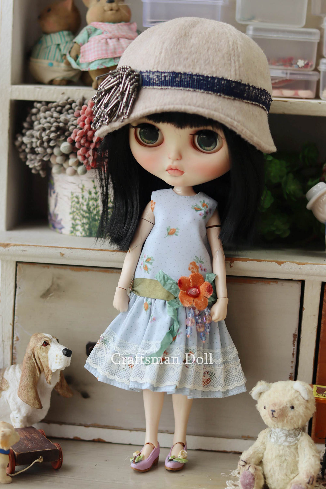 Blythe Hat/Pullip Hat/cloche hat/B1147/