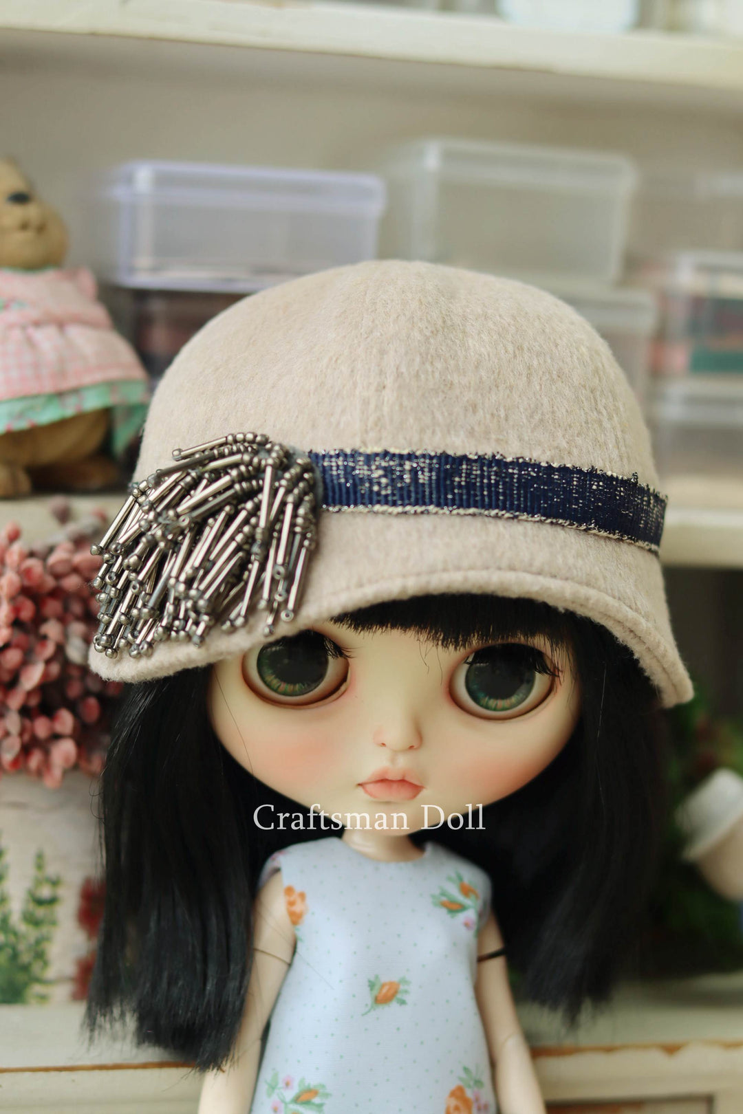 Blythe Hat/Pullip Hat/cloche hat/B1147/