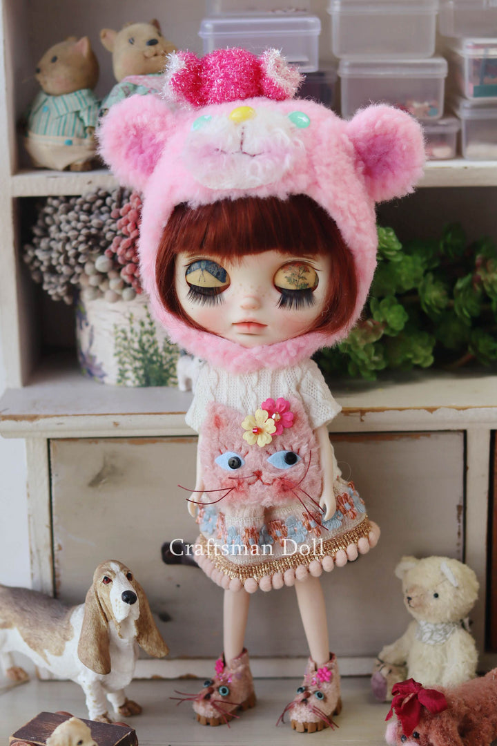 Blythe Hat/bear bonnet/B1208/