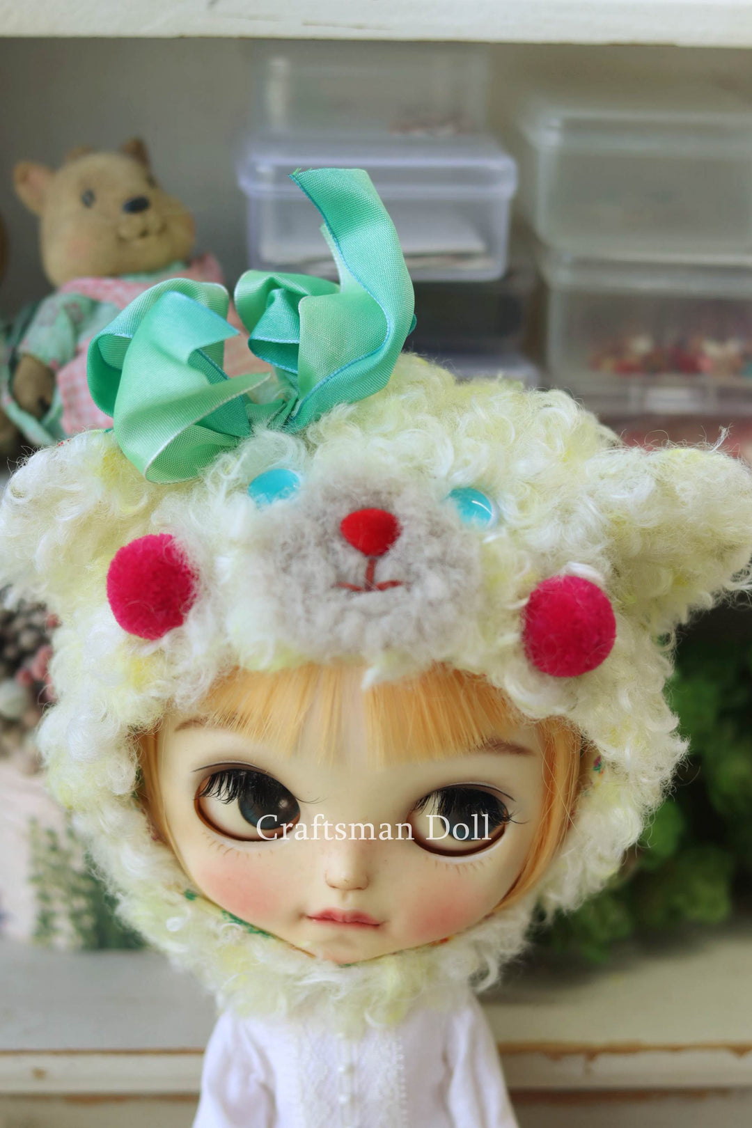Blythe Hat/bear bonnet/B1205/