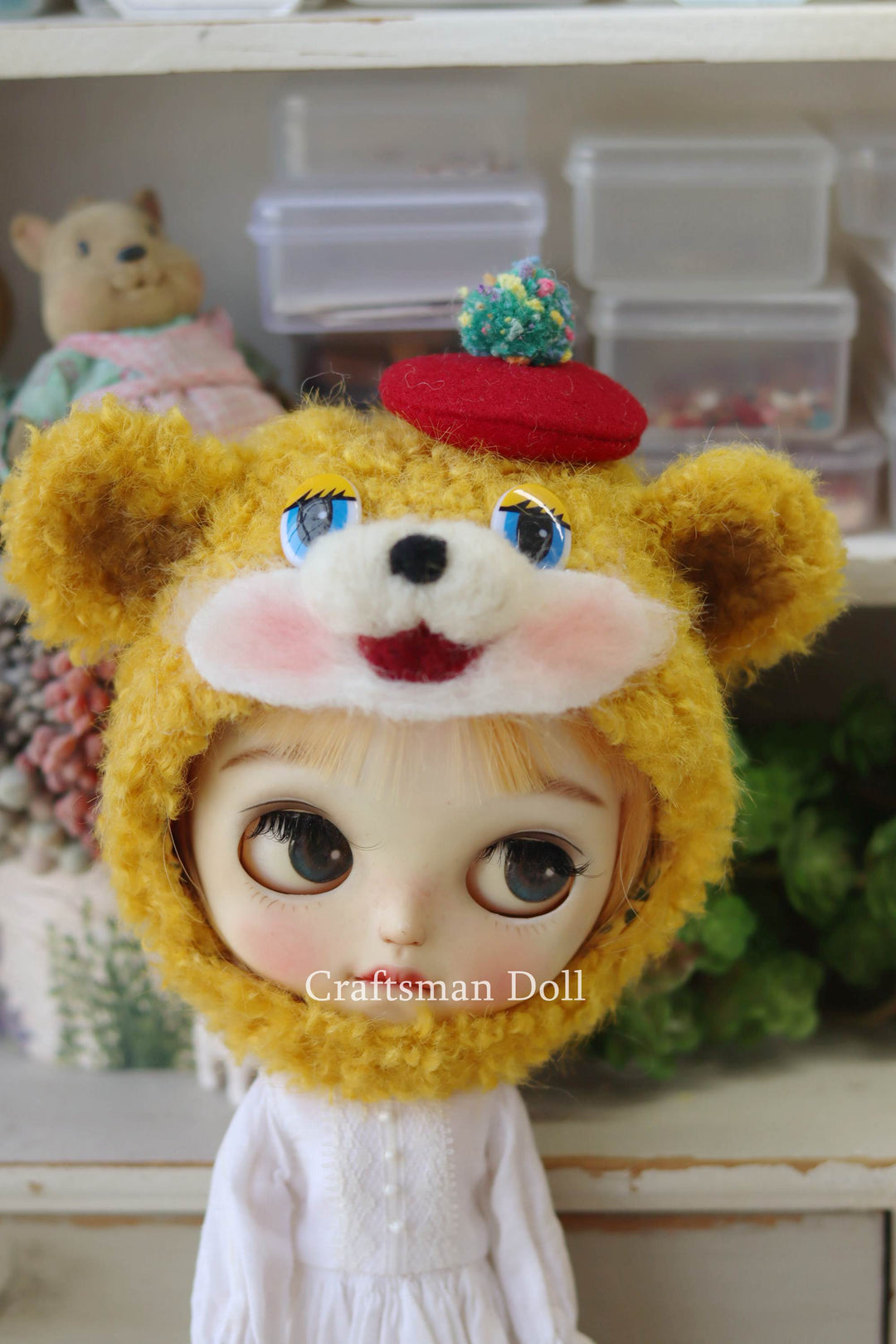 Blythe Hat/bear bonnet/B1204/