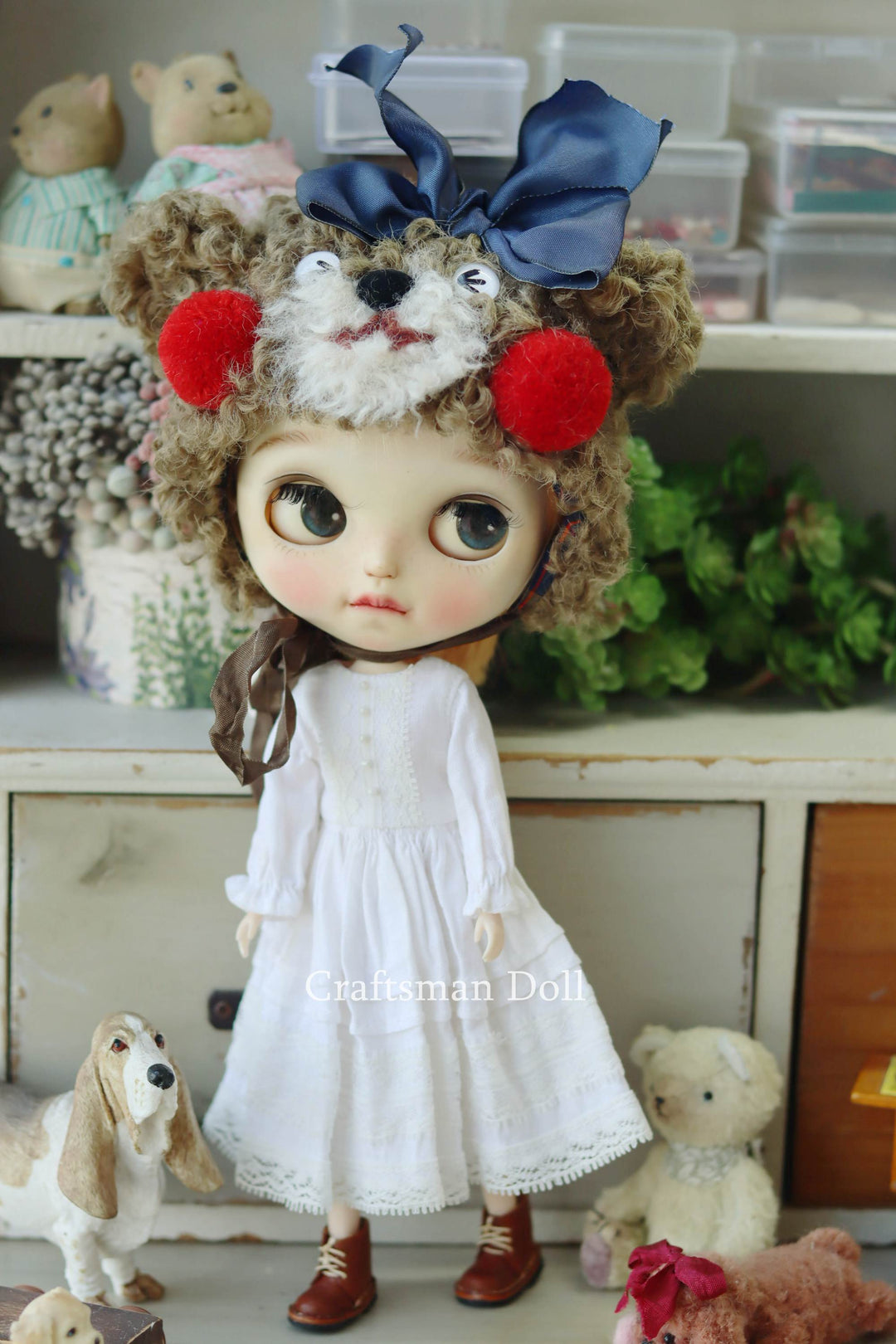 Blythe Hat/bear bonnet/B1206/