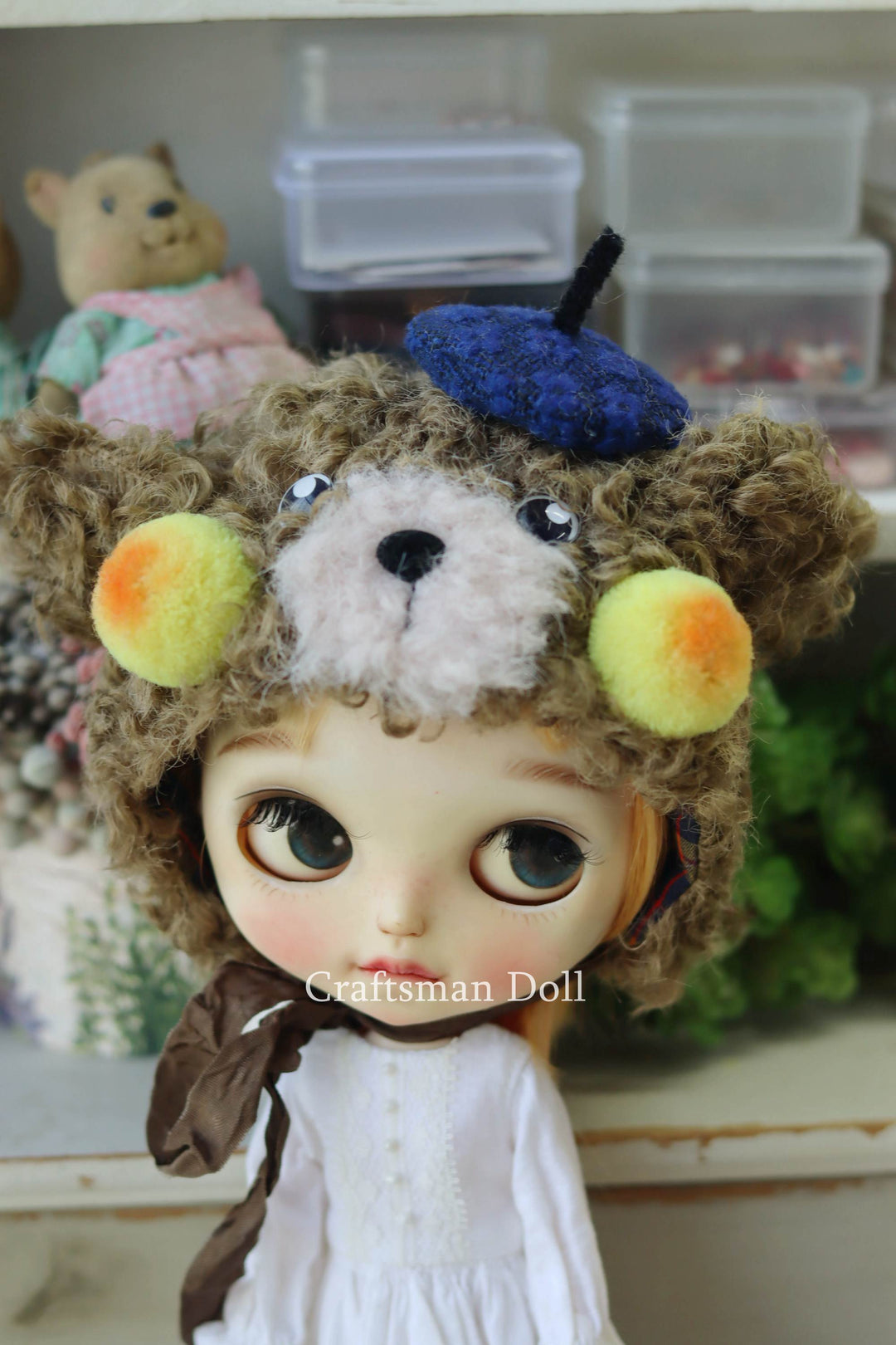 Blythe Hat/bear bonnet/B1203/