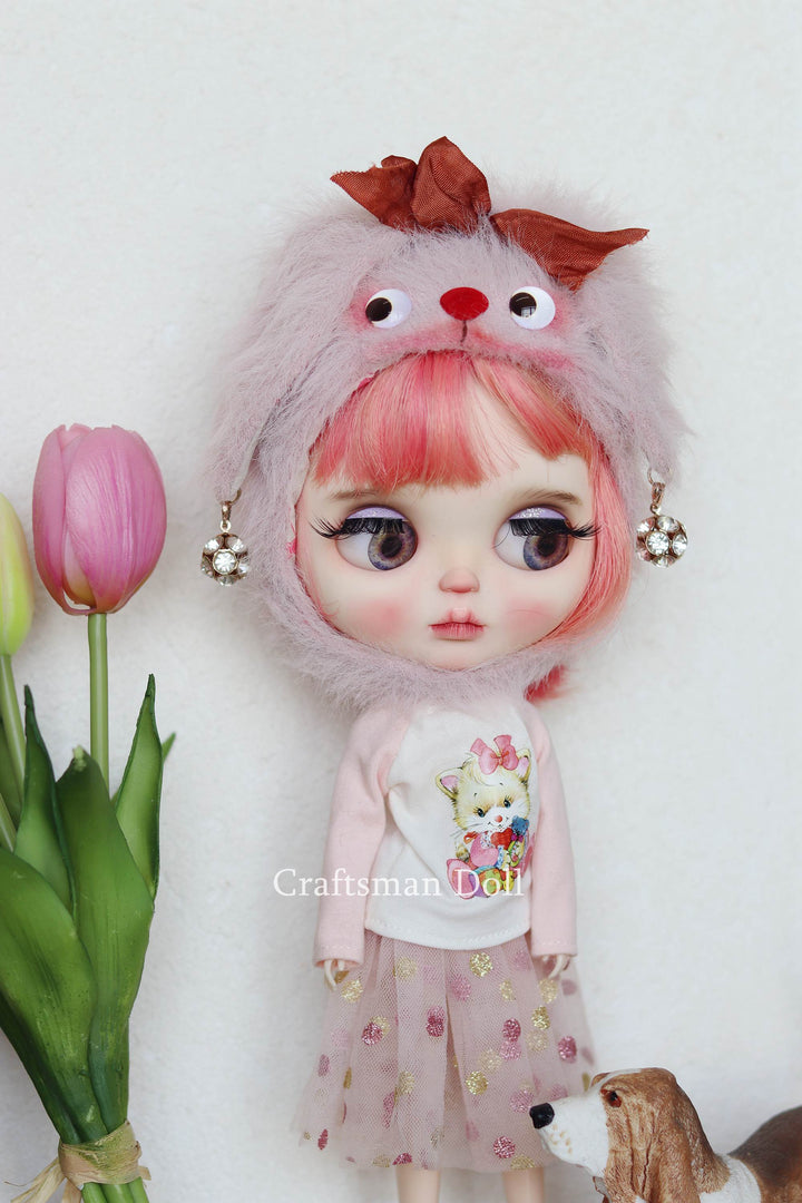 Blythe Hat/rabbit bonnet/B318/